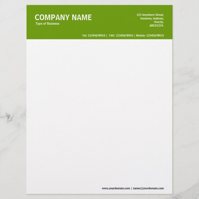 2in Color Header - Green 669900 Briefbogen (Vorderseite)