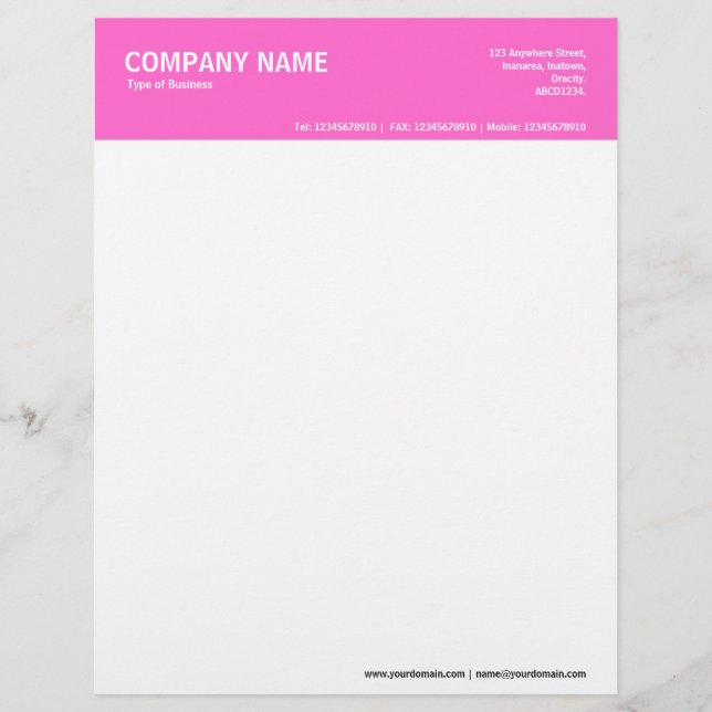2in Color Header - Rosa FF66CC Briefbogen (Vorderseite)