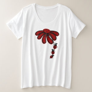 #2Marienkäfer doppelseitiges Damen-Plusgröße Große Größe T-Shirt