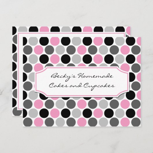 #2Moderne rosa graue Kreise Rezeptionskarten Postkarte (Vorne/Hinten)