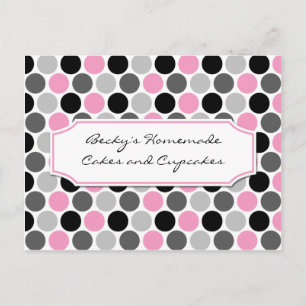 #2Moderne rosa graue Kreise Rezeptionskarten Postkarte
