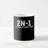 2n-1 Ich kann buchstäblich nicht einmal Mathematik Kaffeetasse (Mittel)