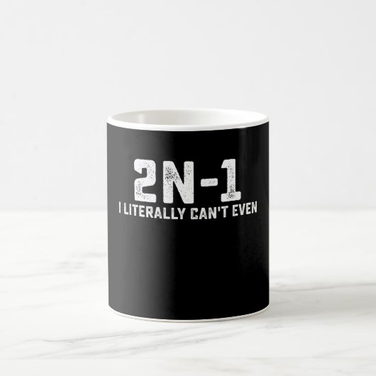 2n-1 Ich kann buchstäblich nicht einmal Mathematik Kaffeetasse (Mittel)