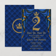 2ND 2 ZWEI Geburtstagsparty Royal Blue Gold Crown