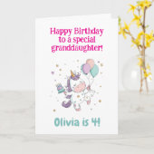 2nd, 3rd, 4th, 5th Birthday, Unicorn, Personalized Karte (Gelbe Blume)