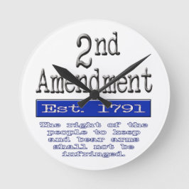 2nd Amendment Runde Wanduhr