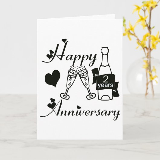 2nd. Anniversary Karte (Gelbe Blume)