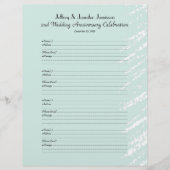 2nd Anniversary Party Guest Book Sign-In Page (Vorderseite)