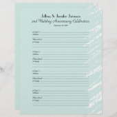 2nd Anniversary Party Guest Book Sign-In Page (Vorne/Hinten)