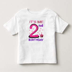 2ND Birthday Baby Tshirt niedlich rosa