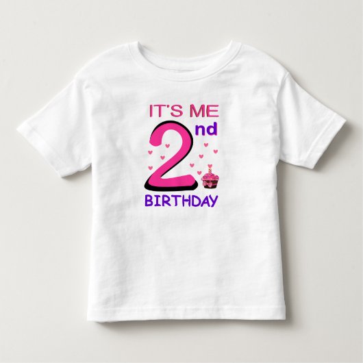2ND Birthday Baby Tshirt niedlich rosa (Vorderseite)