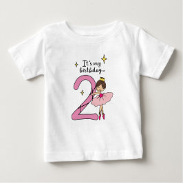 2nd birthday ballerina baby t-shirt