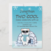 2nd Birthday Boy Two Cool Polar Bear Iglo Einladung (Vorderseite)