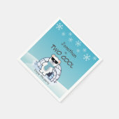 2nd Birthday Boy Two Cool Polar Bear Iglo Serviette (Ecke)