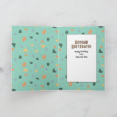 2nd Birthday Cute Dinosaur Cartoon Adorable Dino  Karte (Innenseite)