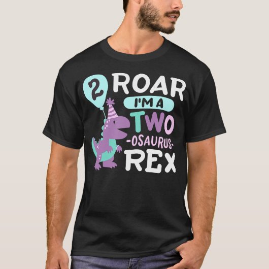 2nd Birthday Dinosaur T Rex Two Osaurus 2 Years Ol T-Shirt (Vorderseite)