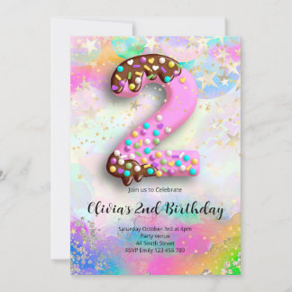 2nd Birthday Girls Invitation Einladung
