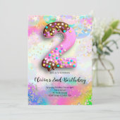 2nd Birthday Girls Invitation Einladung (Stehend Vorderseite)