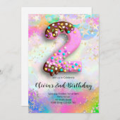 2nd Birthday Girls Invitation Einladung (Vorne/Hinten)