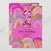 2nd Birthday Girls Invitation Einladung (Vorne/Hinten)
