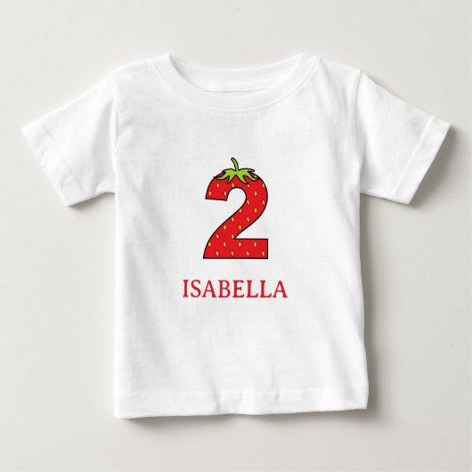 2nd Birthday strawberry theme Party  Baby T-shirt (Vorderseite)