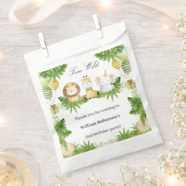 2nd Birthday Two Wild Safari Animals Favour Bag Geschenktütchen