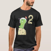 2nd Birthday Two Years Old Astronaut T Rex Dino Di T-Shirt (Vorderseite)