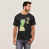 2nd Birthday Two Years Old Astronaut T Rex Dino Di T-Shirt (Vorne ganz)