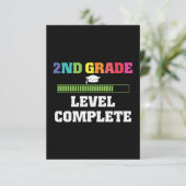 2ND Grad Level Complete Video Gamer Graduate Gift Dankeskarte (Stehend Vorderseite)