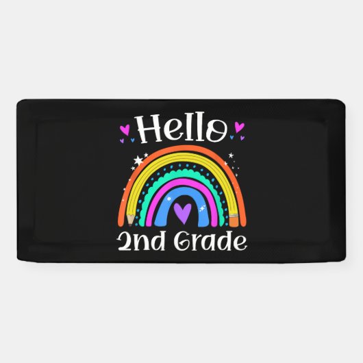 2nd Grad Teacher Rainbow Grad Back To School Banner (Horizontal)