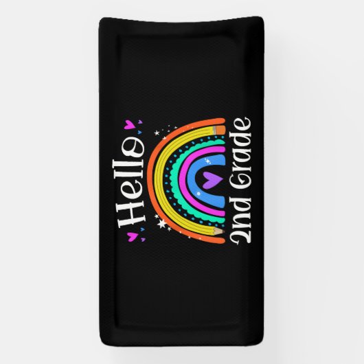 2nd Grad Teacher Rainbow Grad Back To School Banner (Vertikal)