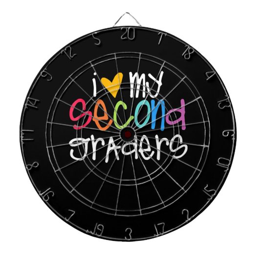 2nd Grad Teacher Shirts I Love My Second Graders Dartscheibe (vorne)