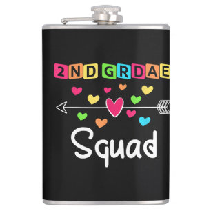 2nd Grad Teacher Shirts School Team Zweiter Grad Flachmann