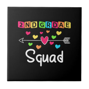 2nd Grad Teacher Shirts School Team Zweiter Grad Fliese