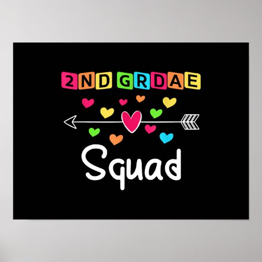 2nd Grad Teacher Shirts School Team Zweiter Grad Poster (Vorne)
