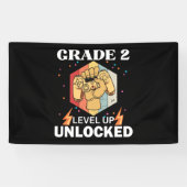 2nd Grad Unlocked Level Up Back To School First Banner (Horizontal)