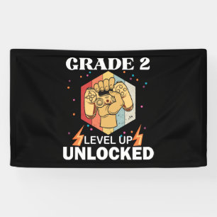 2nd Grad Unlocked Level Up Back To School First Banner
