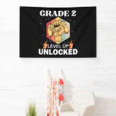 2nd Grad Unlocked Level Up Back To School First Banner (InSitu)