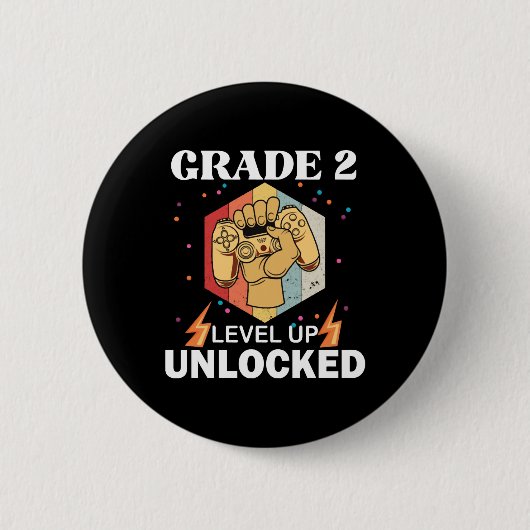 2nd Grad Unlocked Level Up Back To School First Button (Vorderseite)