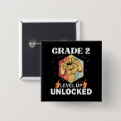2nd Grad Unlocked Level Up Back To School First Button (Vorne & Hinten)