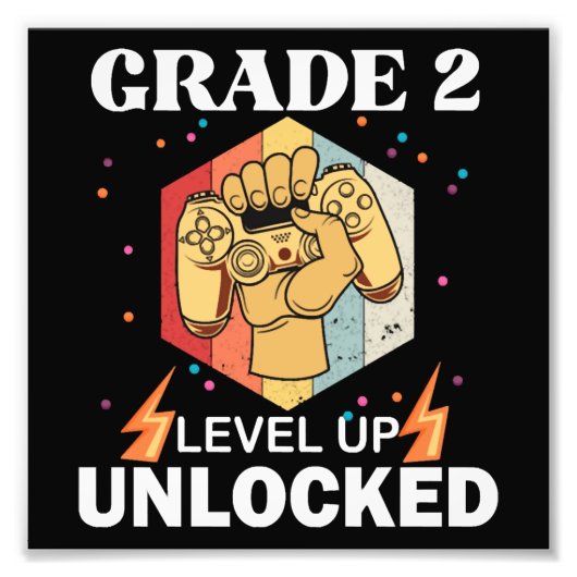 2nd Grad Unlocked Level Up Back To School First Fotodruck (Vorne)
