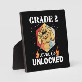 2nd Grad Unlocked Level Up Back To School First Fotoplatte (Vorderseite)