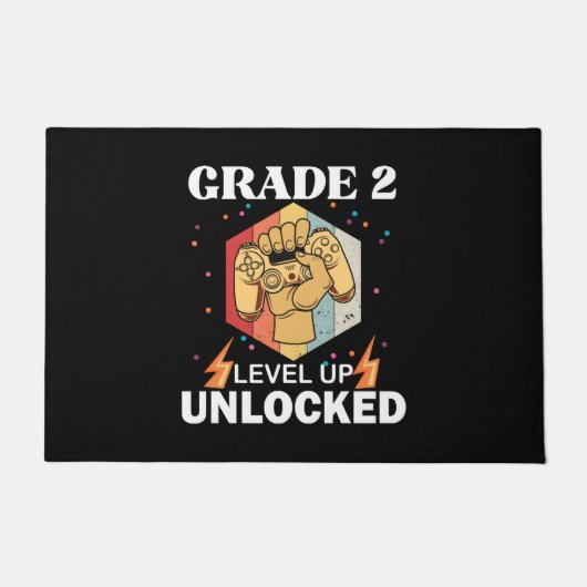 2nd Grad Unlocked Level Up Back To School First Fußmatte (Vorderseite)