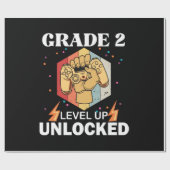 2nd Grad Unlocked Level Up Back To School First Geschenkpapier (Flach)