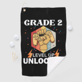 2nd Grad Unlocked Level Up Back To School First Golfhandtuch (Insitu)