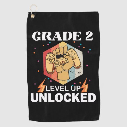 2nd Grad Unlocked Level Up Back To School First Golfhandtuch (Vorderseite)
