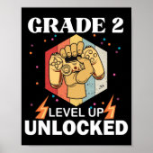 2nd Grad Unlocked Level Up Back To School First Poster (Vorne)