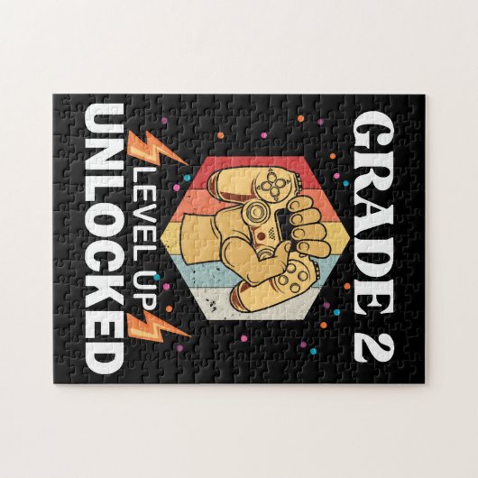 2nd Grad Unlocked Level Up Back To School First Puzzle (Horizontal)