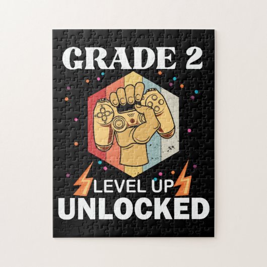 2nd Grad Unlocked Level Up Back To School First Puzzle (Vertikal)