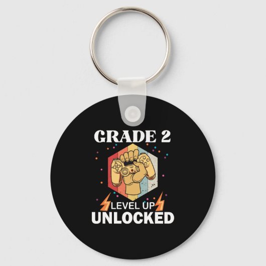 2nd Grad Unlocked Level Up Back To School First Schlüsselanhänger (Vorderseite)
